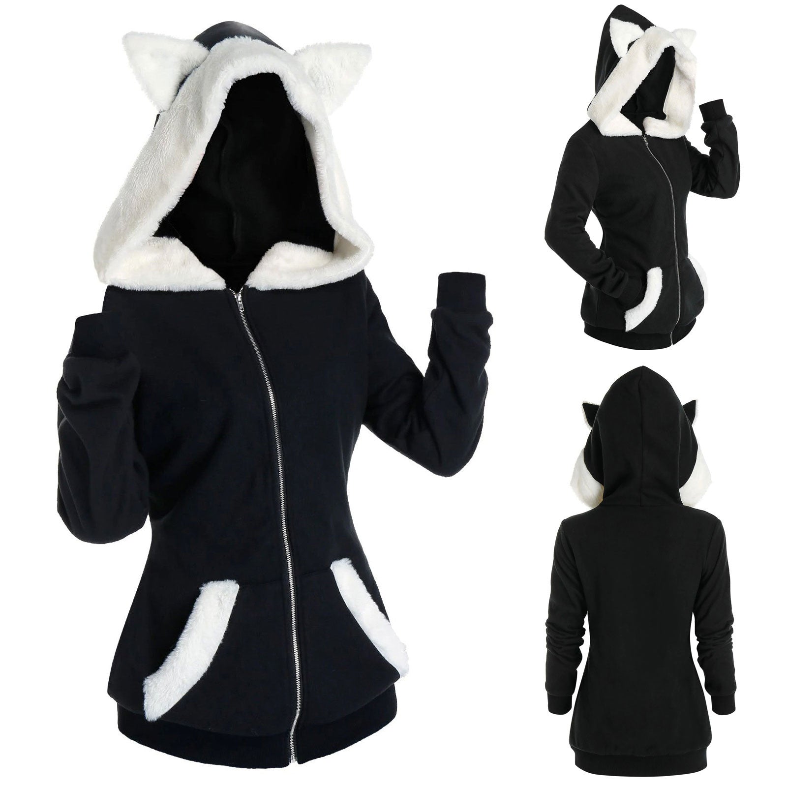 Women’s Cat Ears Hooded Plush Sweatshirt