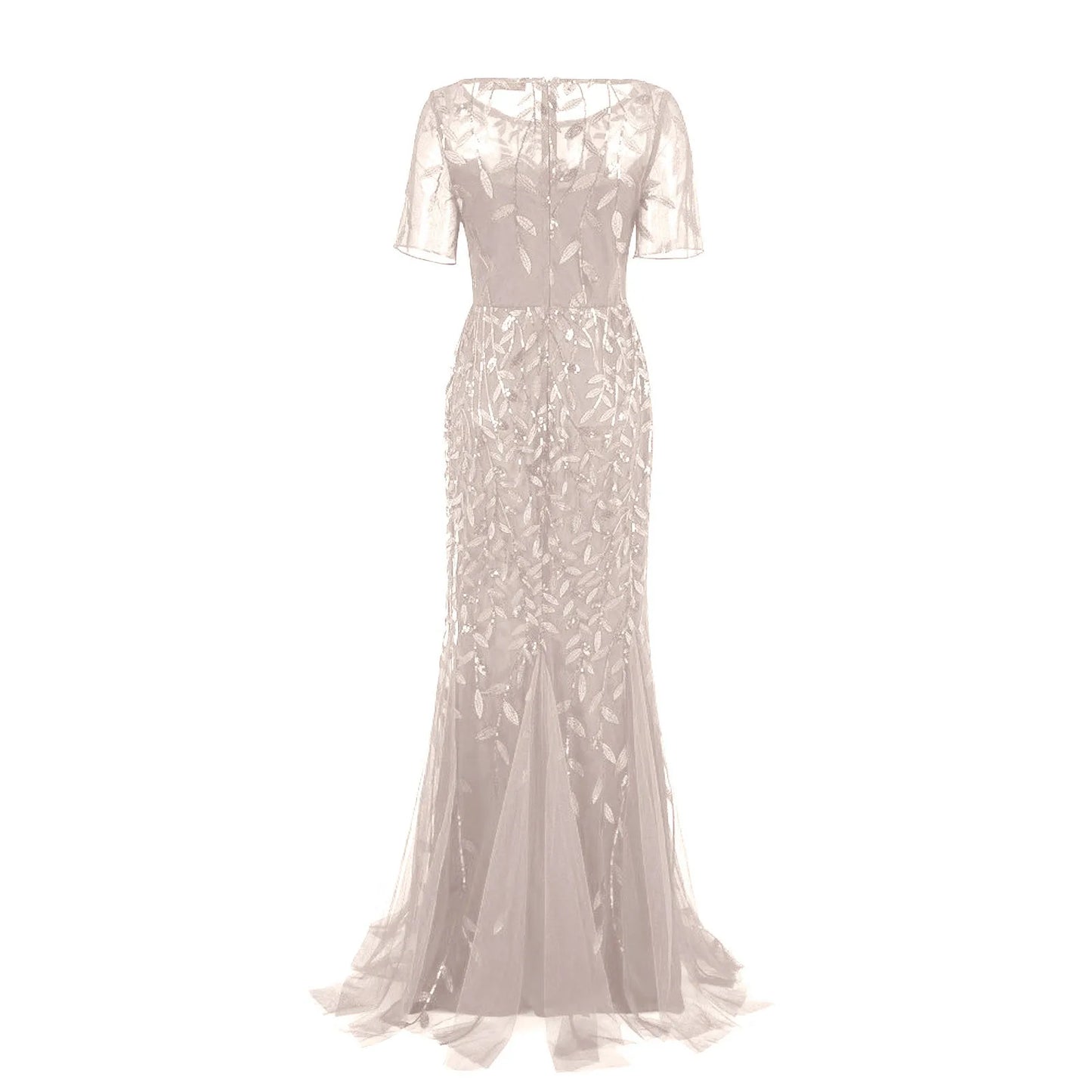 Luxury Sequin Mesh Evening Maxi Dress