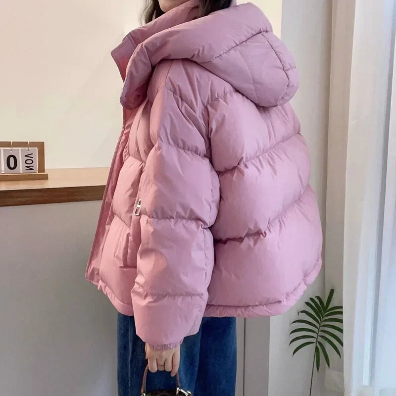 Women's Korean Style Hooded Parka Jacket