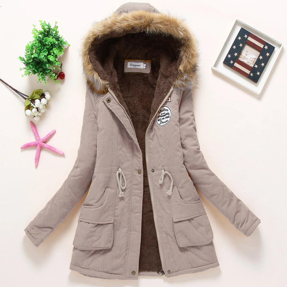 Spring Autumn Winter Jacket Thick Warm Hooded Parka