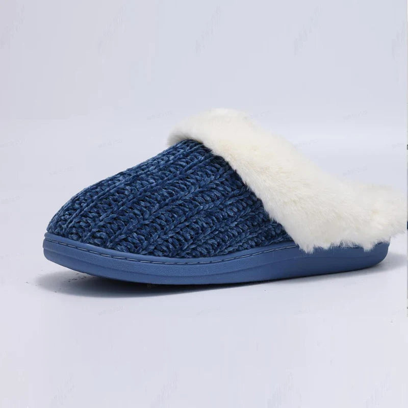 Comwarm Winter Knit Fur Slippers - Soft & Cozy