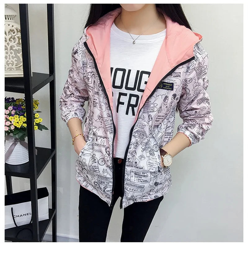 Double-Sided Hooded Trench Coat for Women