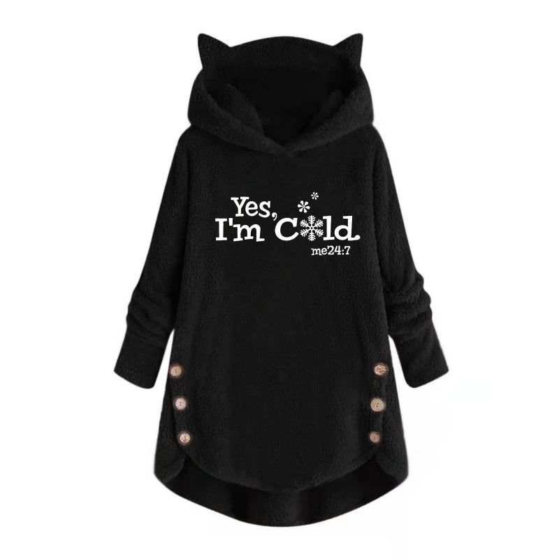 Autumn & Winter Plush Cat Ears Sweatshirt - Alfadarling