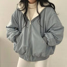 Switch Winter thicken oversized hooded coat, double-sided and reversible, in a casual Korean fashion style for women. 1 image