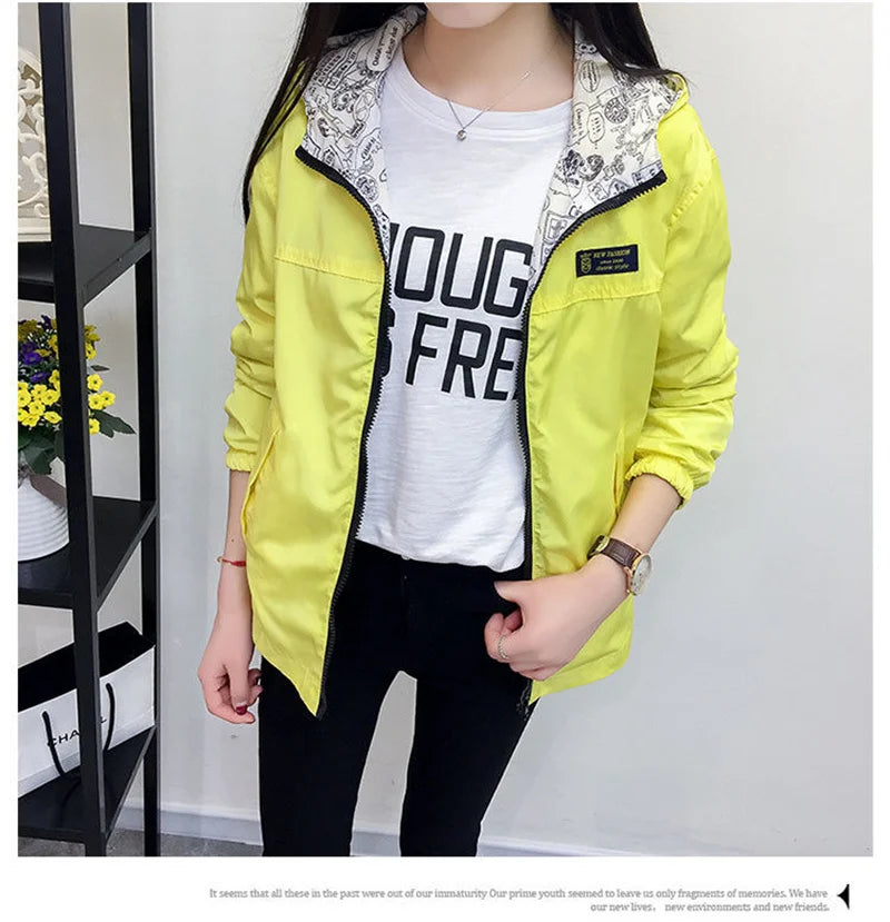 Double-Sided Hooded Trench Coat for Women