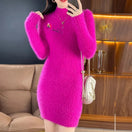 Switch Autumn Winter Imitation Mink Fleece Sweater Dress 1 image