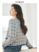 Switch Vimly Plaid Tweed Cropped Jacket for Women 2 image