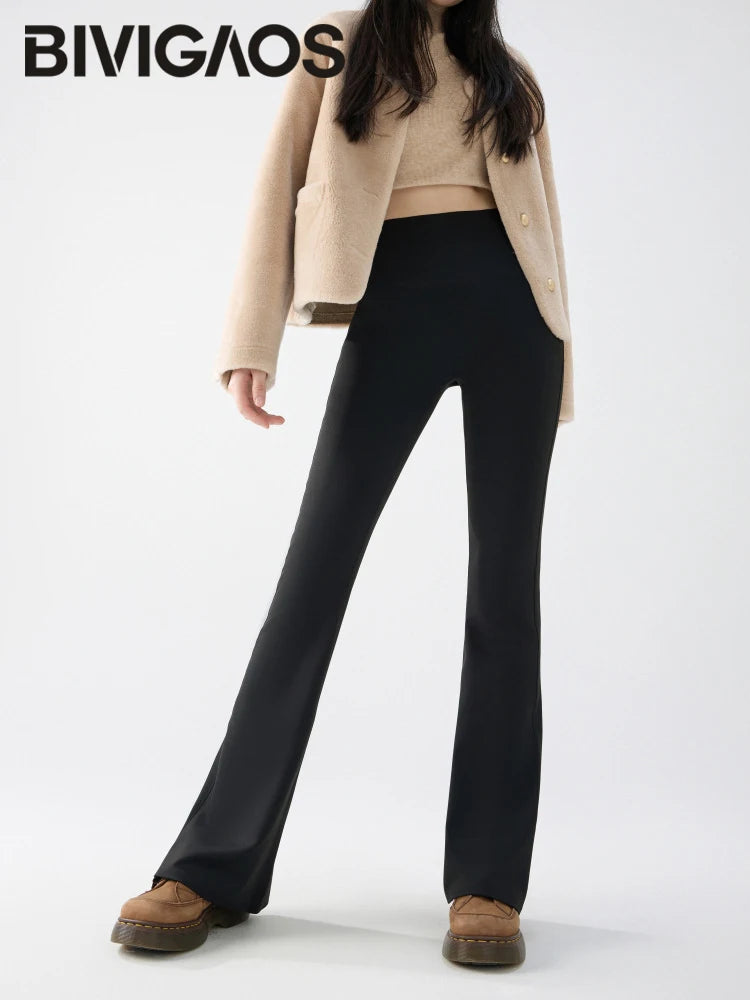 BIVIGAOS Autumn Winter Micro Flared Pants Leggings