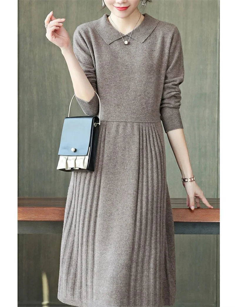 Autumn Winter Women's Loose Knitted Dress