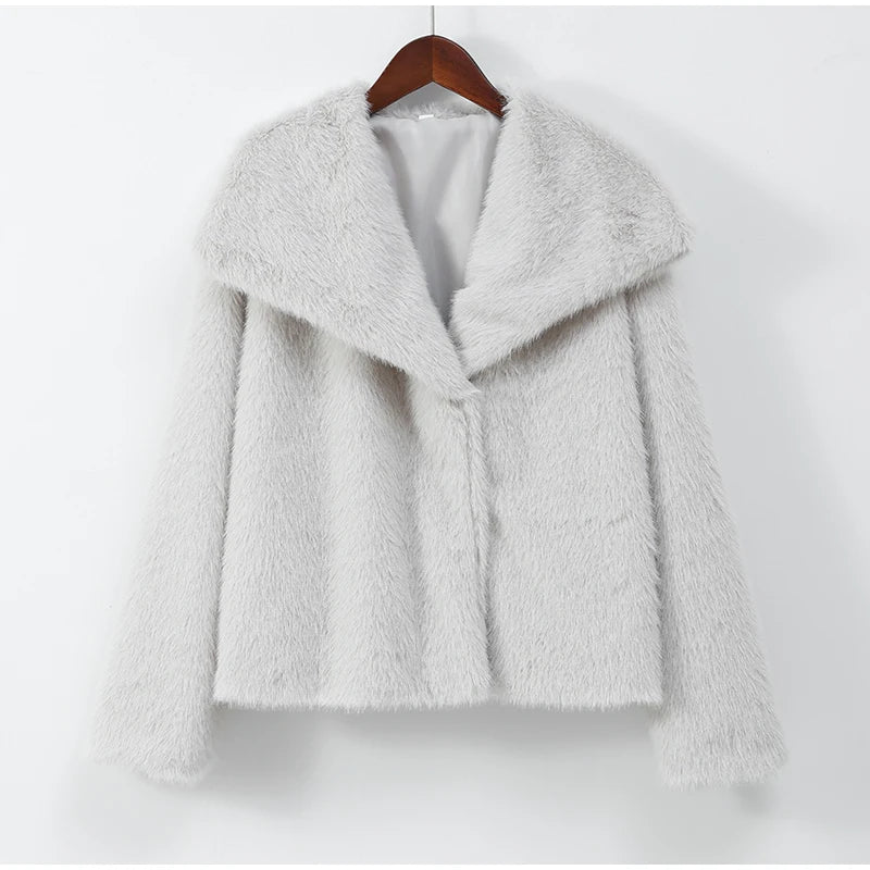 Fashion Warm Fluffy Faux Fur Coat