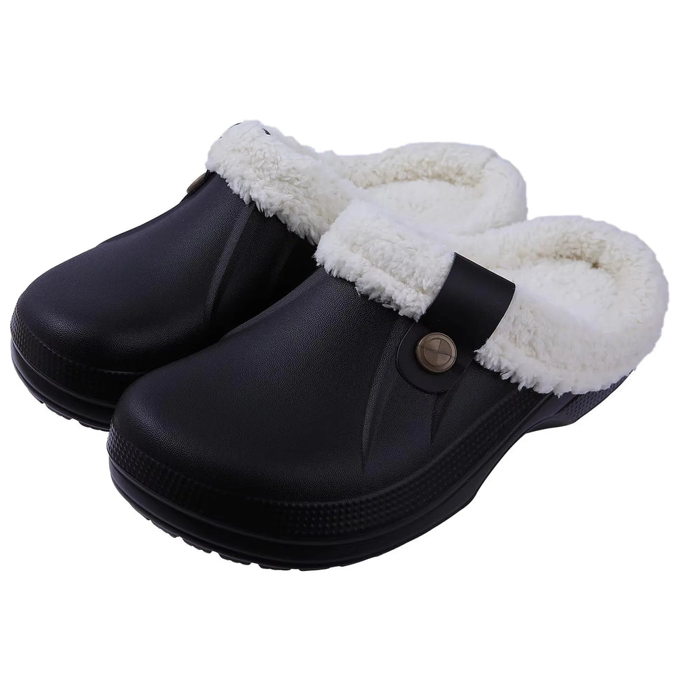 Crestar Women Fur-Lined Waterproof Winter Slippers