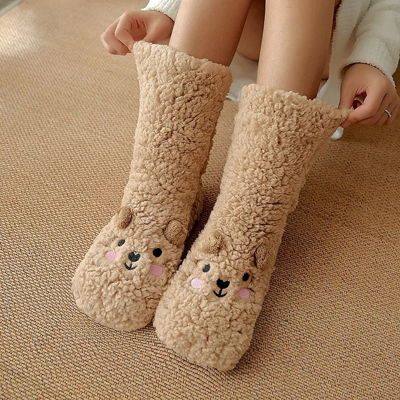 Women's Plush Non-Slip Coral Fleece Floor Socks | Alfadarling