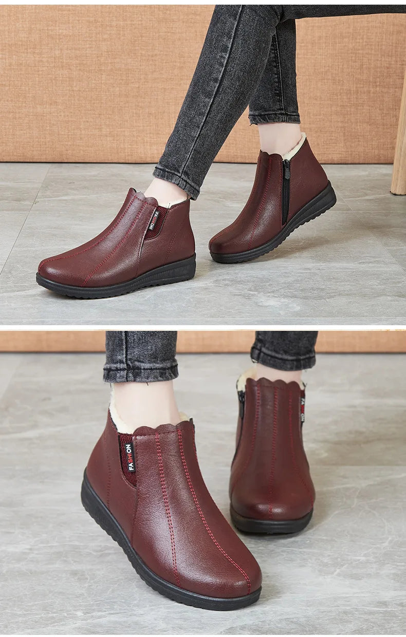 Soft Leather Ankle Boots for Women