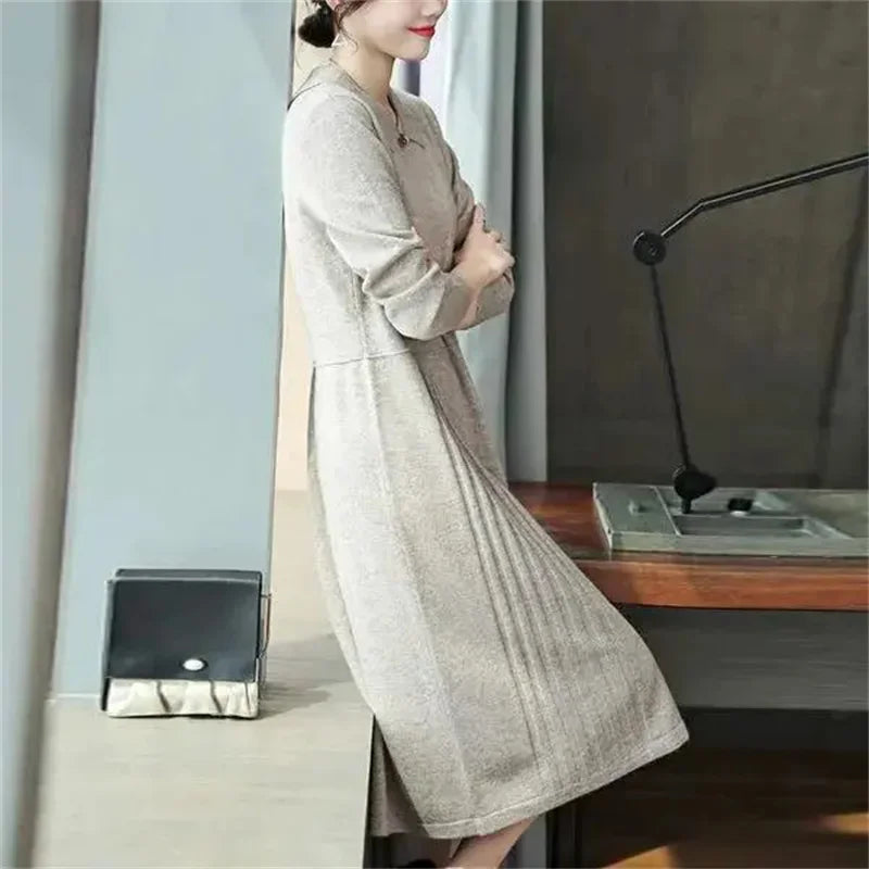 Autumn Winter Women's Loose Knitted Dress