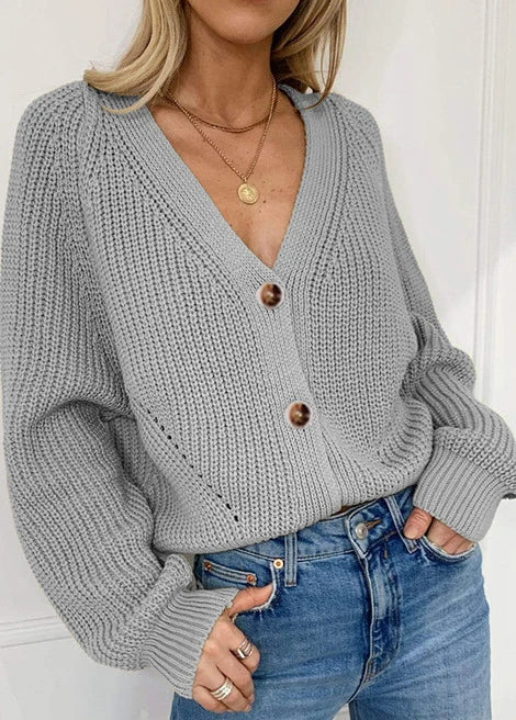 Grey Cardigan Sweater for Women