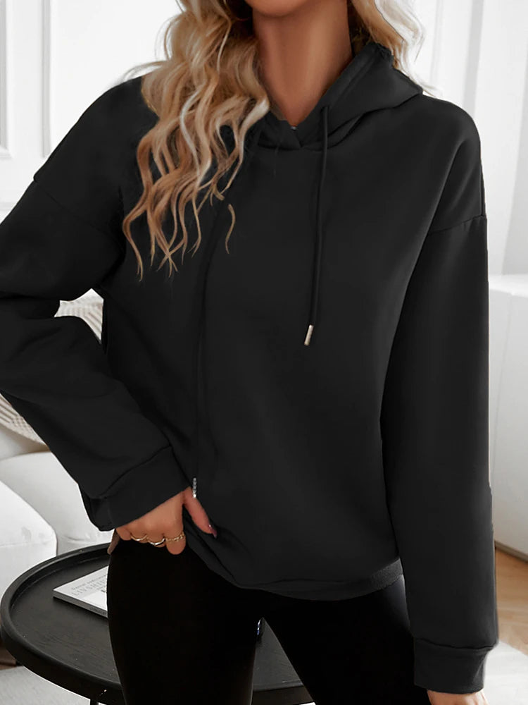 Women’s Casual Black Loose Hoodie