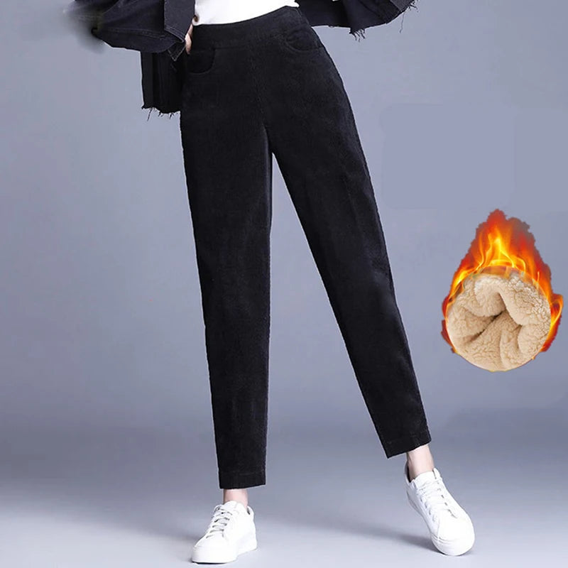 Plush Thick Casual Corduroy Pants for Women