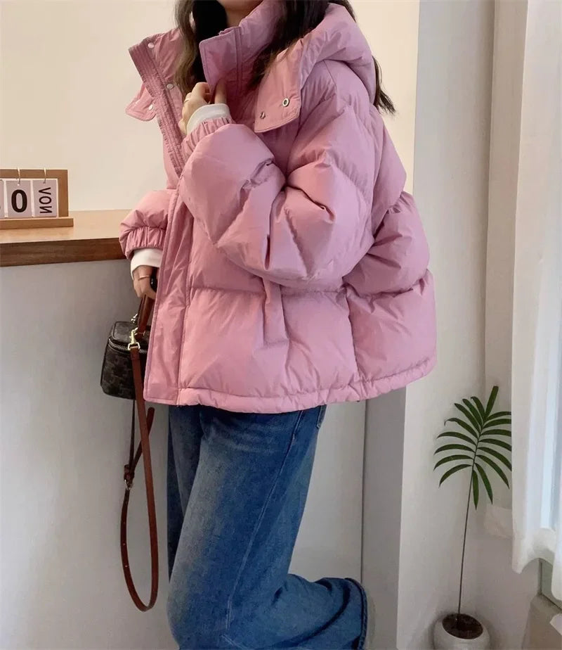 Women's Korean Style Hooded Parka Jacket