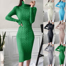 Switch Women&#39;s Turtleneck Knitted Long Dress 2 image