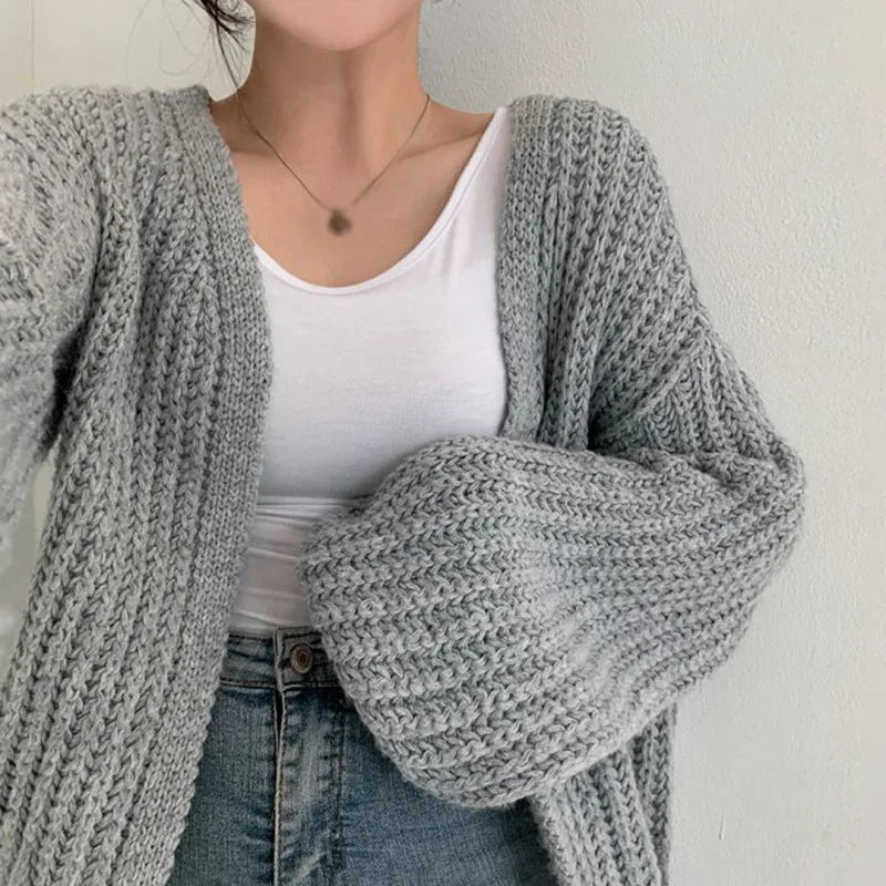 Korean Style Sweater Jacket - Autumn & Winter V-neck