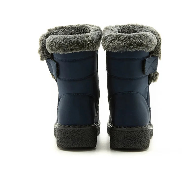 Trendy Waterproof Ankle Boots with Fur for Women