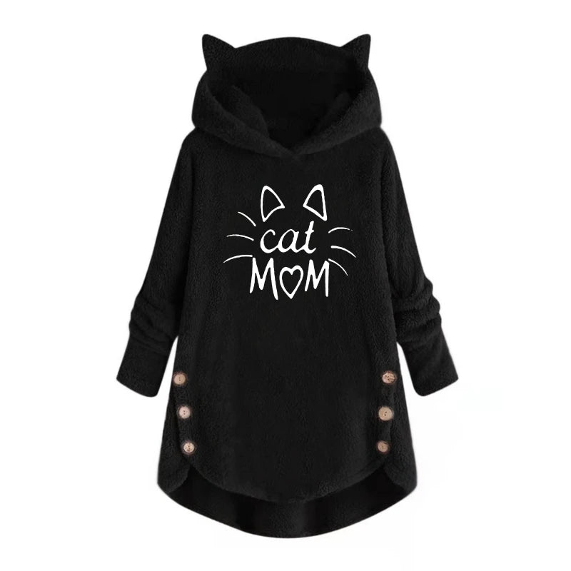 Autumn & Winter Plush Cat Ears Sweatshirt - Alfadarling