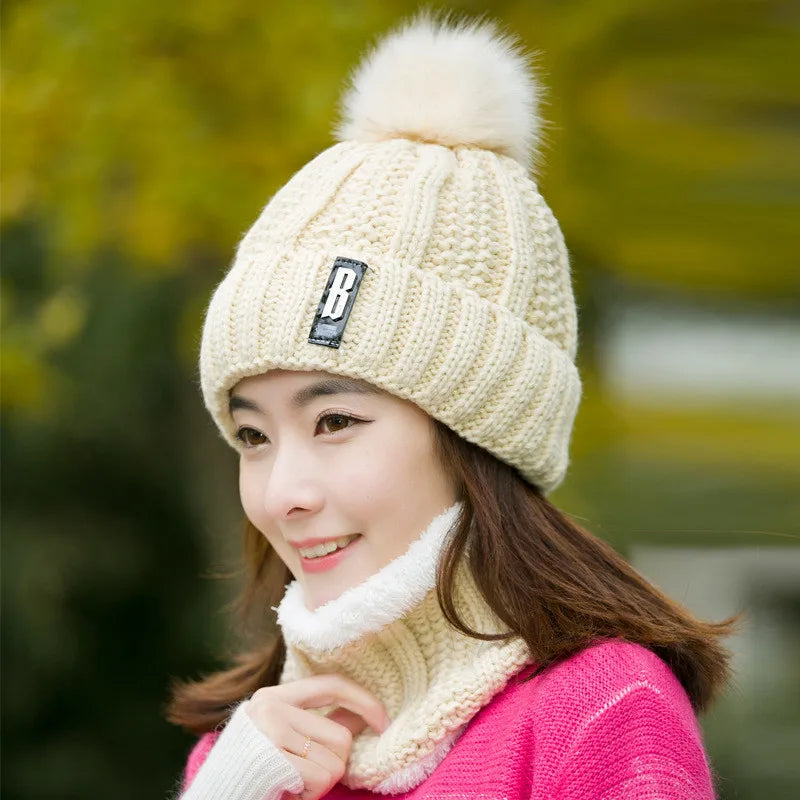 Brand Winter Knitted Scarf & Hat Set