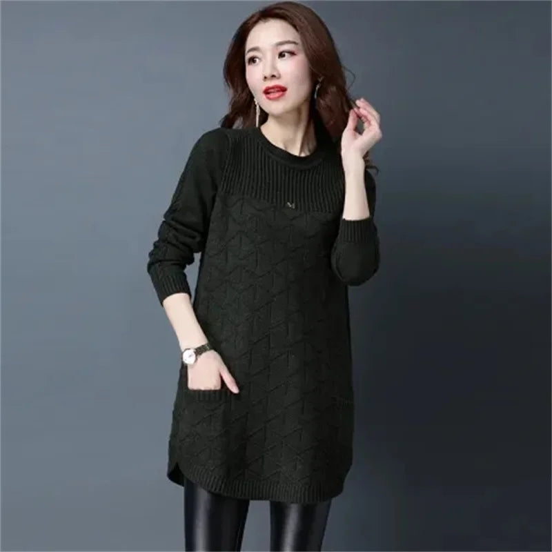 New Korean Women Long Sweater Pullover – Cozy & Stylish Knitwear