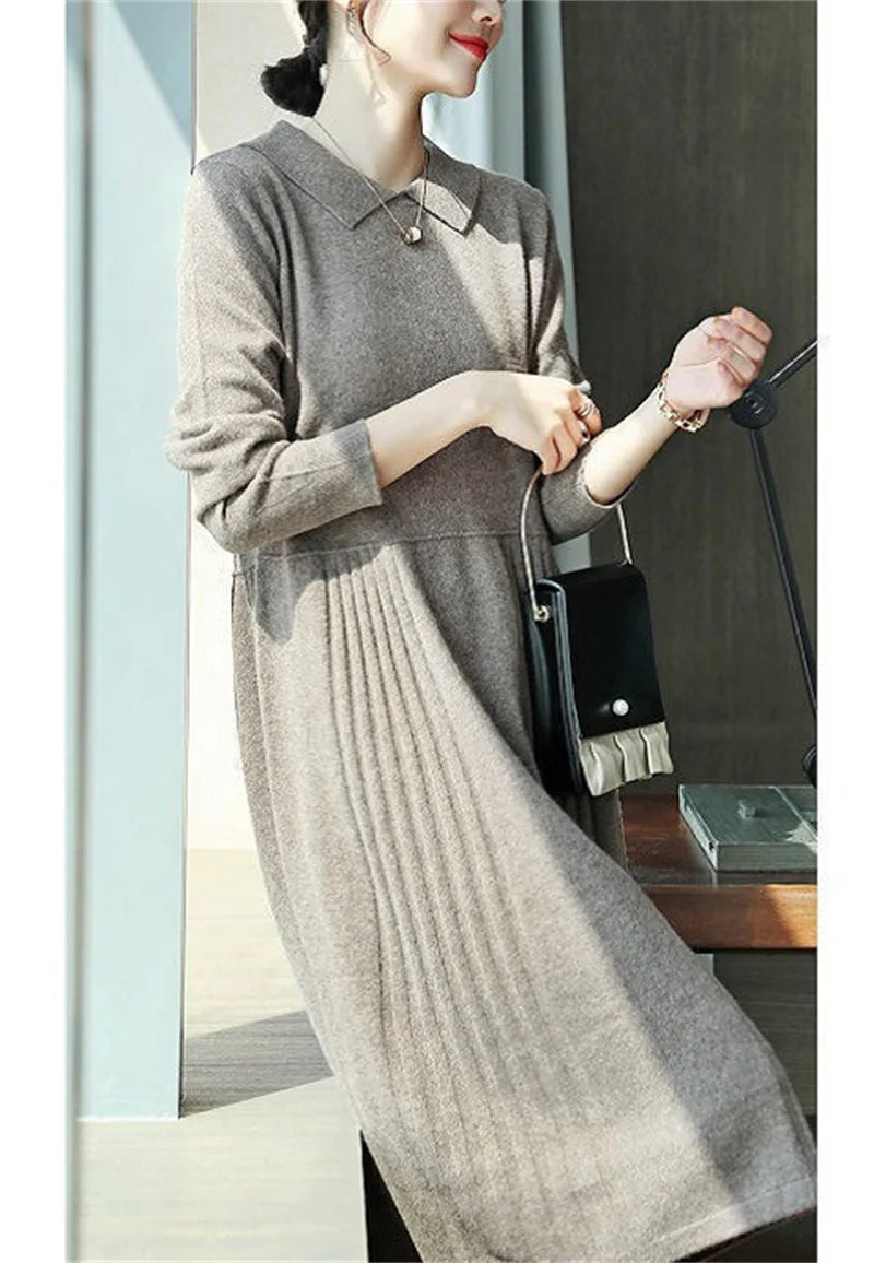 Autumn Winter Women's Loose Knitted Dress