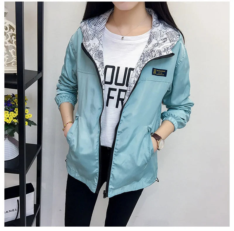 Double-Sided Hooded Trench Coat for Women