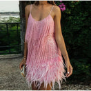 Switch Sexy Tassel Sequins Feather Mini Dress 2 image