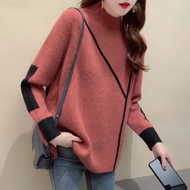 Thickened Half High Collar Sweater