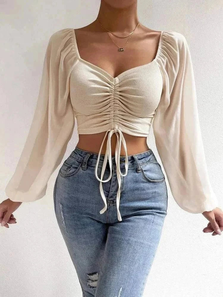 Chic Summer V-Neck Crop Tee