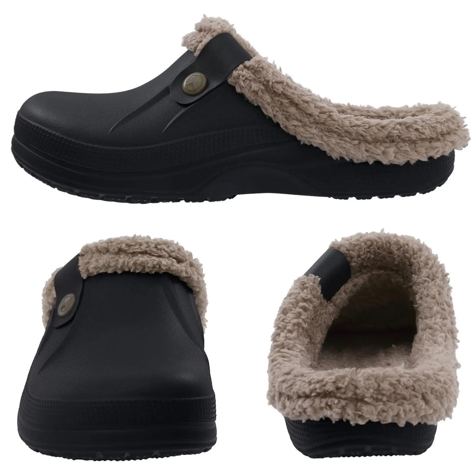 Crestar Women Fur-Lined Waterproof Winter Slippers