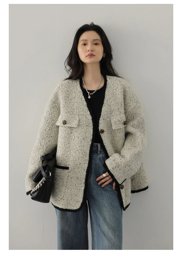 CHIC VEN Women's Woolen Coat - Autumn Winter