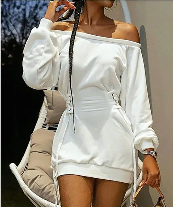 Elegant Printed Long Sleeve Mini Dress