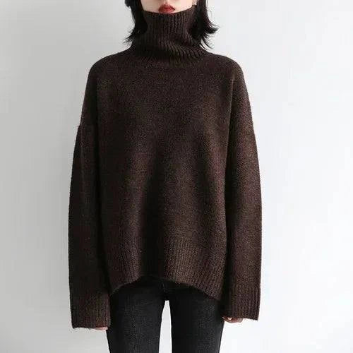 Women's Sweater - Loose Turtleneck Pullover Knitwear