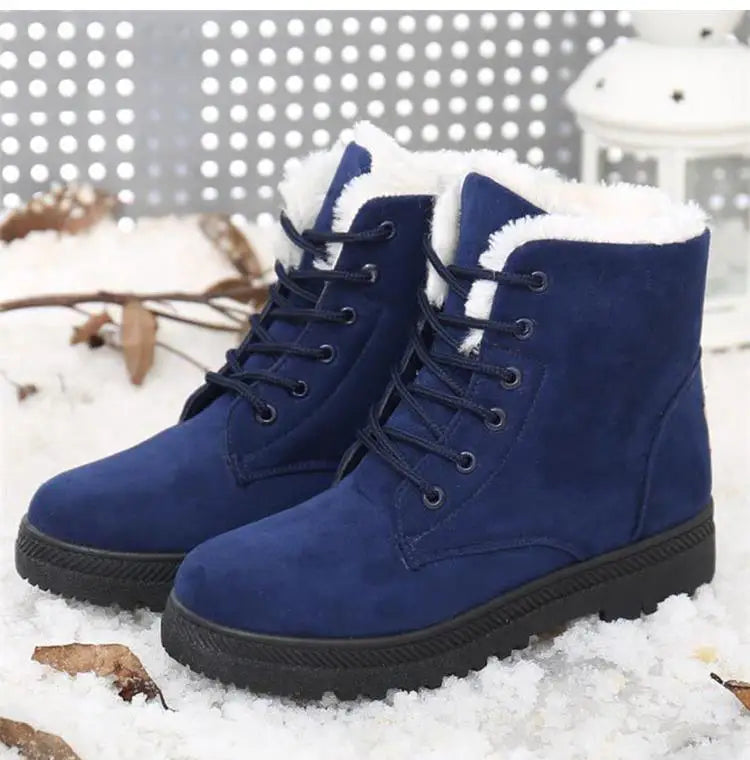 Cozy Snow Plush Platform Boots for Women