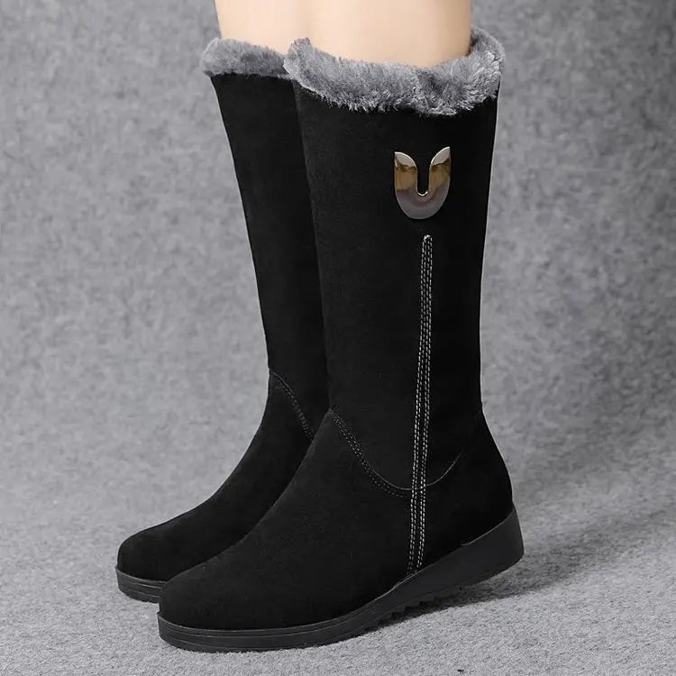 Women's Warm Chelsea High Fur Mid-Calf Boots | Alfadarling