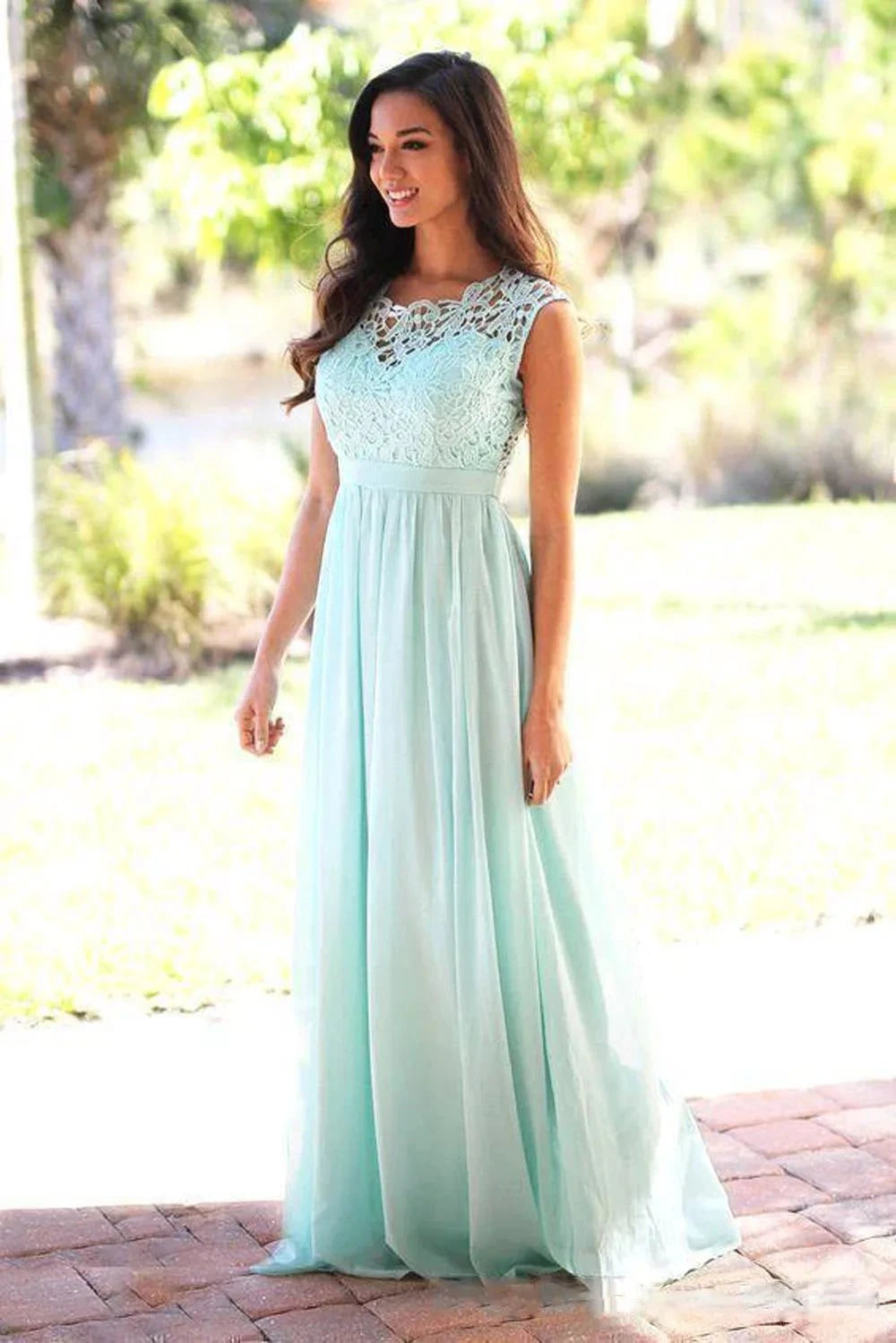 Elegant Lace Chiffon Evening Dress