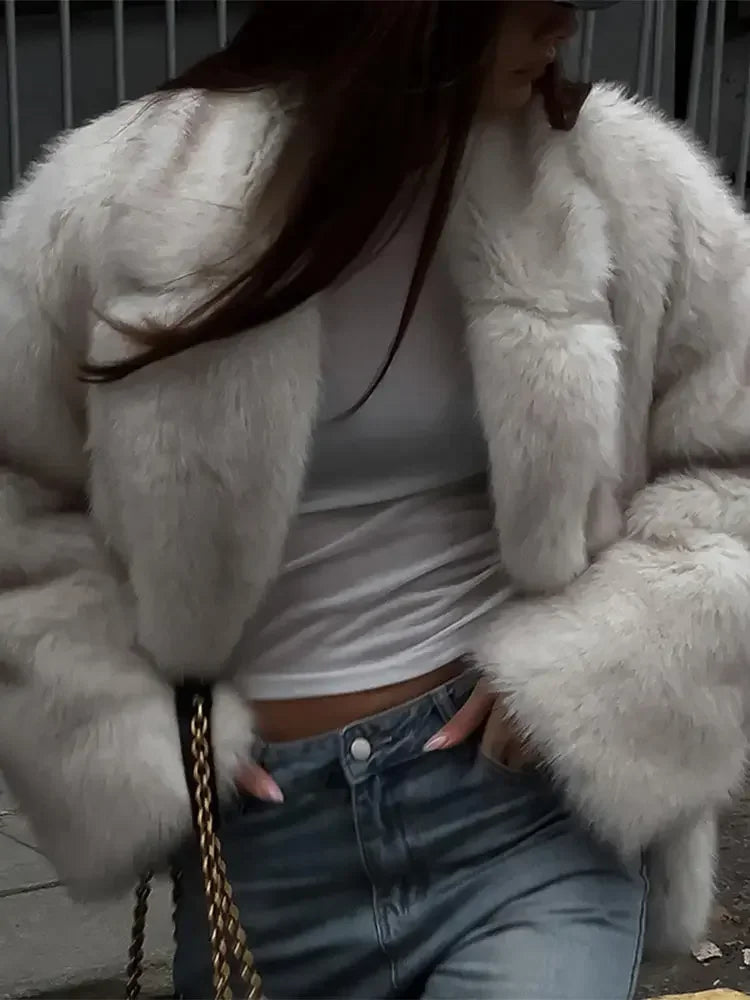 Fashion Warm Fluffy Faux Fur Coat