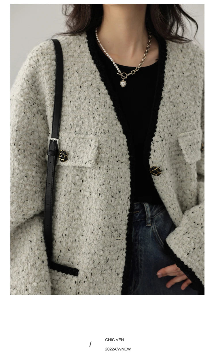 CHIC VEN Women's Woolen Coat - Autumn Winter