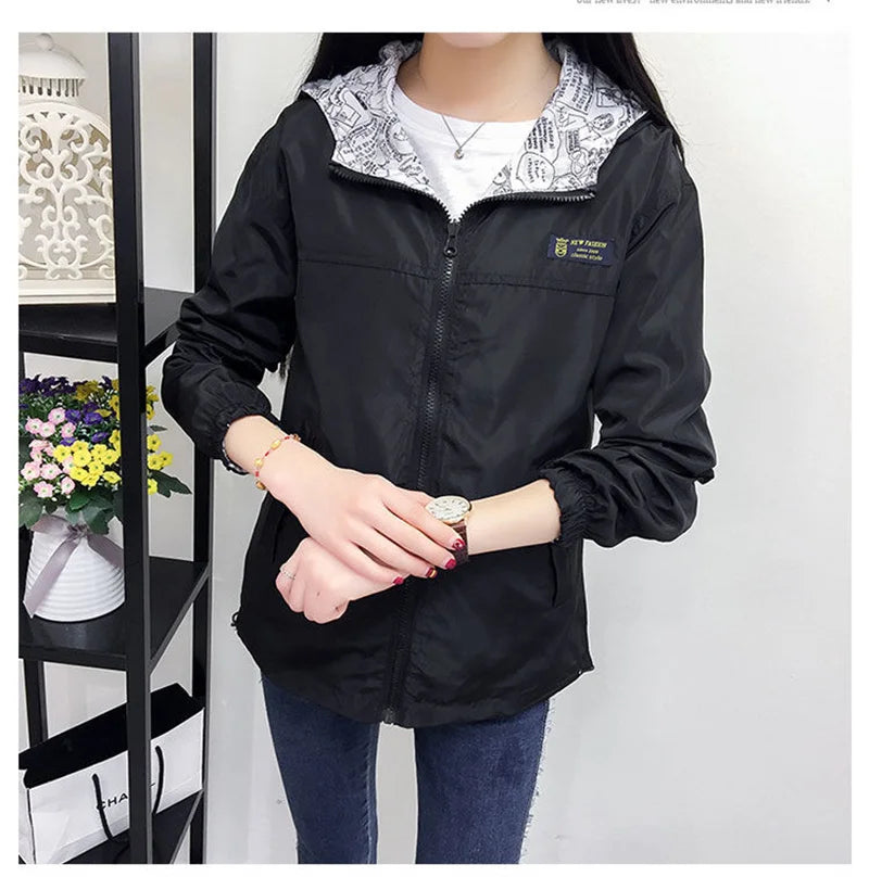 Double-Sided Hooded Trench Coat for Women