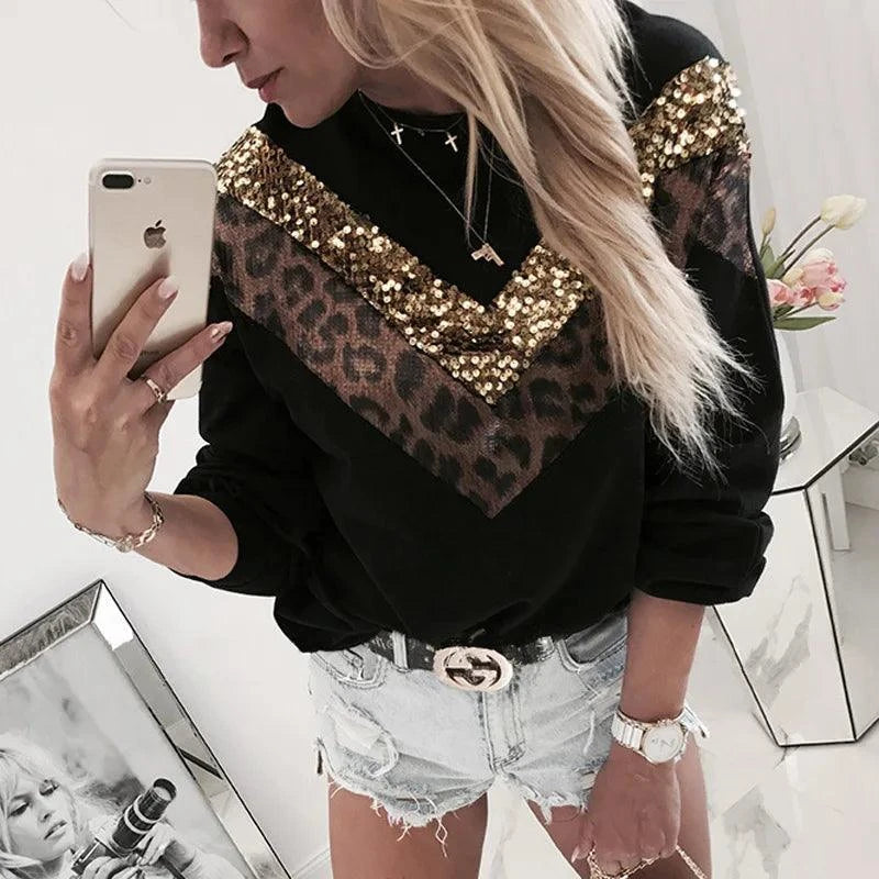 Kawaii Leopard Lips Beaded Hoodie