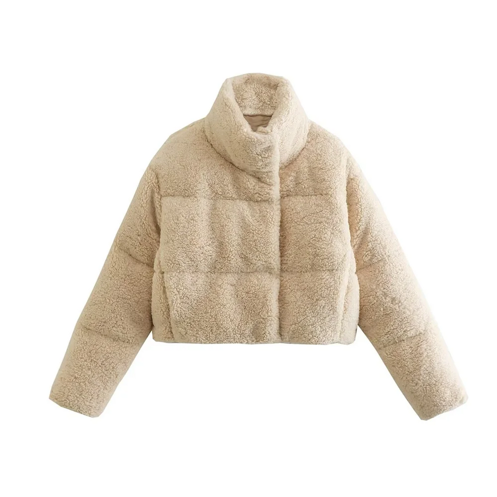 PB&ZA Women's Lamb Wool Short Cotton Coat