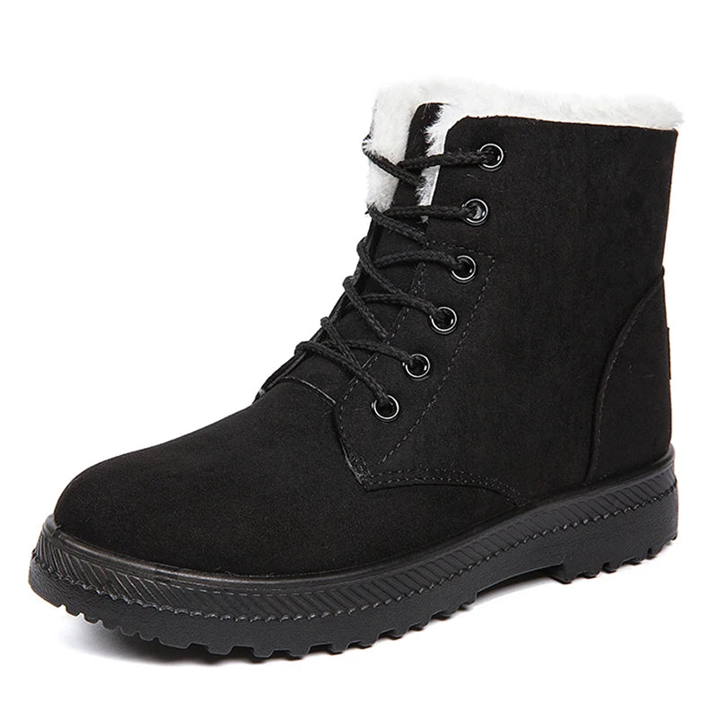 Cozy Snow Plush Platform Boots for Women