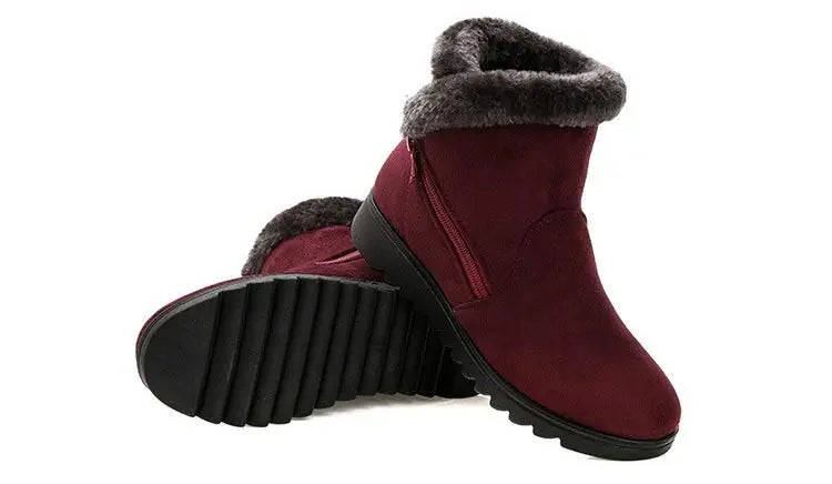 Women's Warm Plush Snow Boots with Zipper | Alfadarling