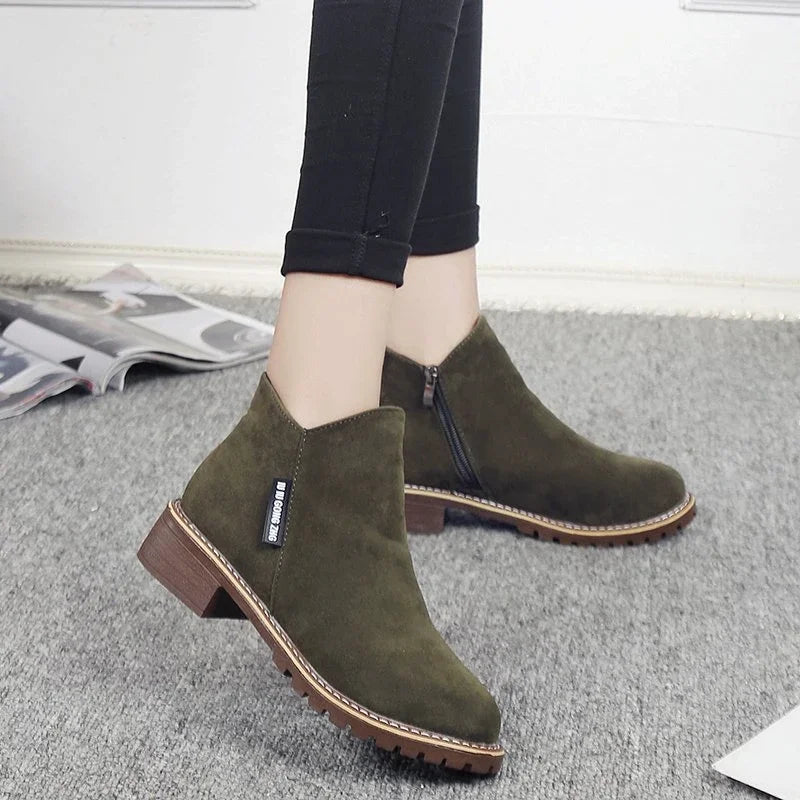 Autumn Winter Low Heel Ankle Boots for Women