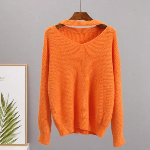 Hirsionsan Soft Loose Knitted Cashmere Sweaters for Women