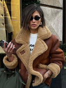 Switch Winter Thickened Furry Leather Jacket - Brown 1 image